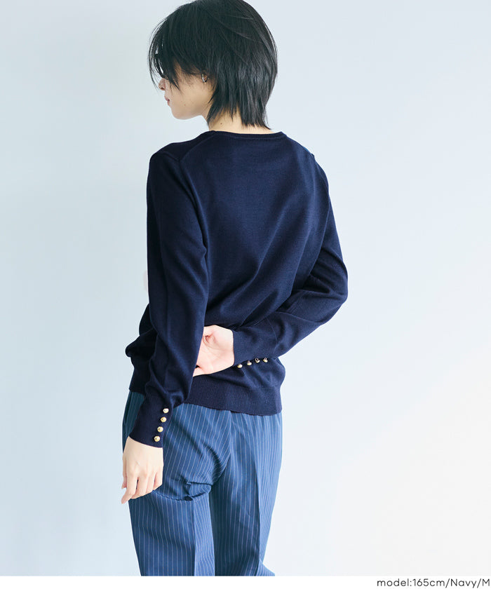 コカ coca 袖金ボタンニットトップス （Ivory） Ivory