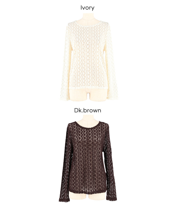 コカ coca ストレッチレーストップス （Dk.brown） Dk.brown