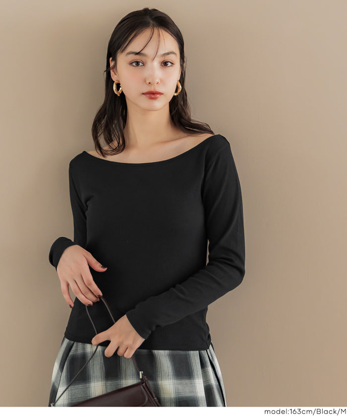 コカ coca テレコリブオフショルダートップス （Black） Black