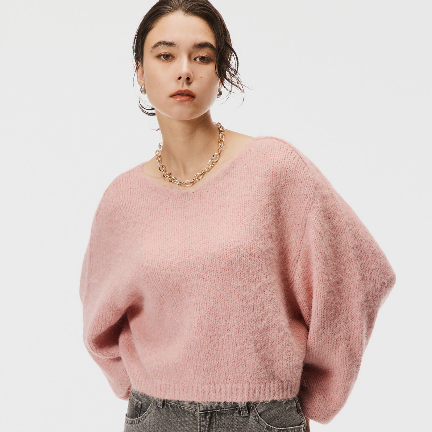 コカ coca Vネックニットトップス （Lt.pink） Lt.pink