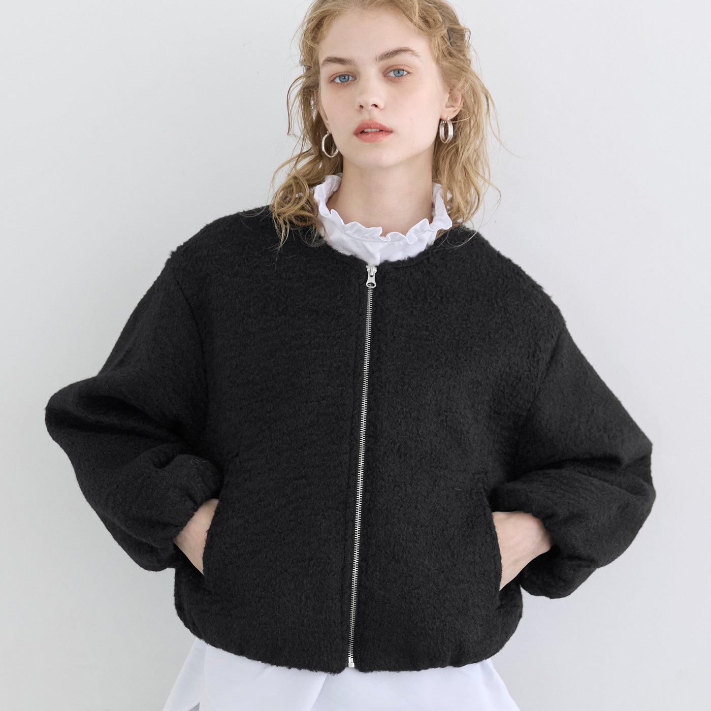 コカ coca カーリーボアブルゾン （Black） Black