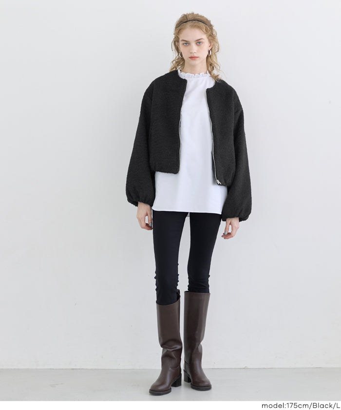 コカ coca カーリーボアブルゾン （Black） Black