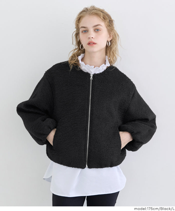 コカ coca カーリーボアブルゾン （Black） Black