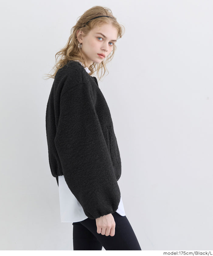 コカ coca カーリーボアブルゾン （Black） Black