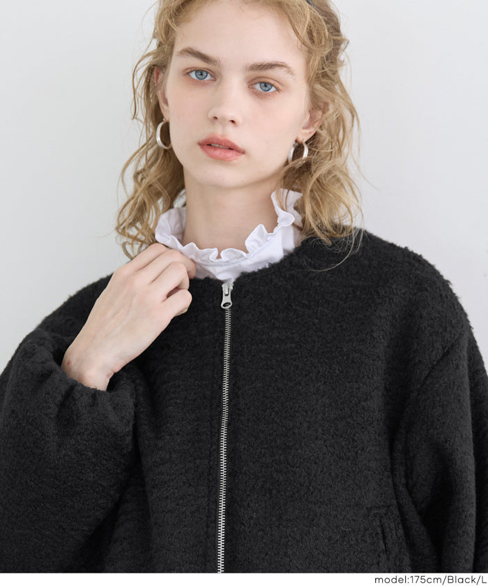 コカ coca カーリーボアブルゾン （Black） Black