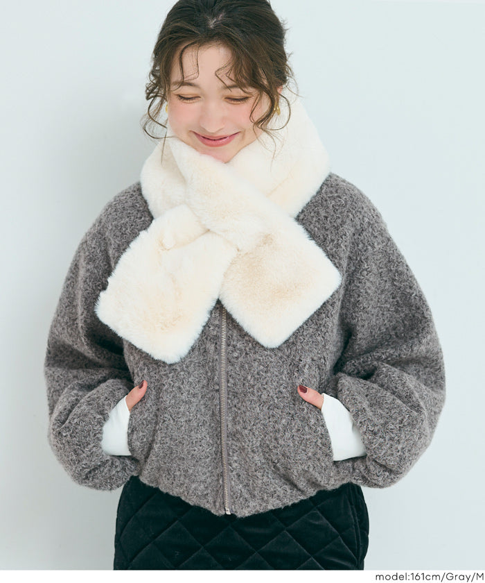 コカ coca カーリーボアブルゾン （Black） Black