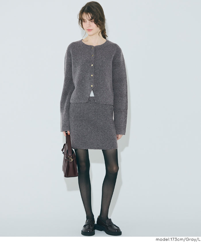 コカ coca 縮絨ニット金釦カーディガン （Gray） Gray