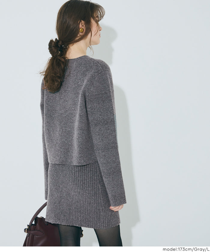 コカ coca 縮絨ニット金釦カーディガン （Gray） Gray