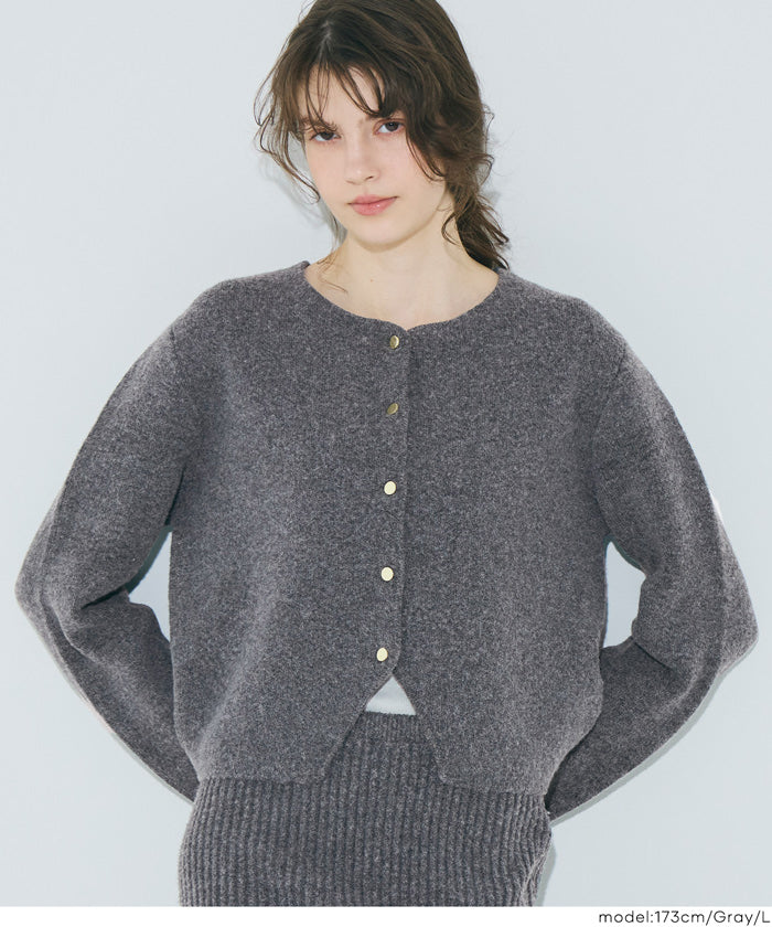 コカ coca 縮絨ニット金釦カーディガン （Gray） Gray