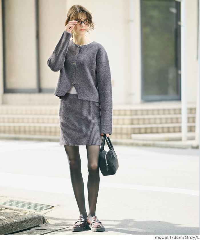 コカ coca 縮絨ニット金釦カーディガン （Gray） Gray