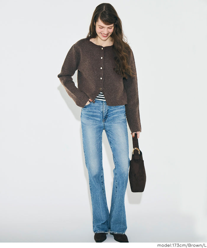 コカ coca 縮絨ニット金釦カーディガン （Gray） Gray