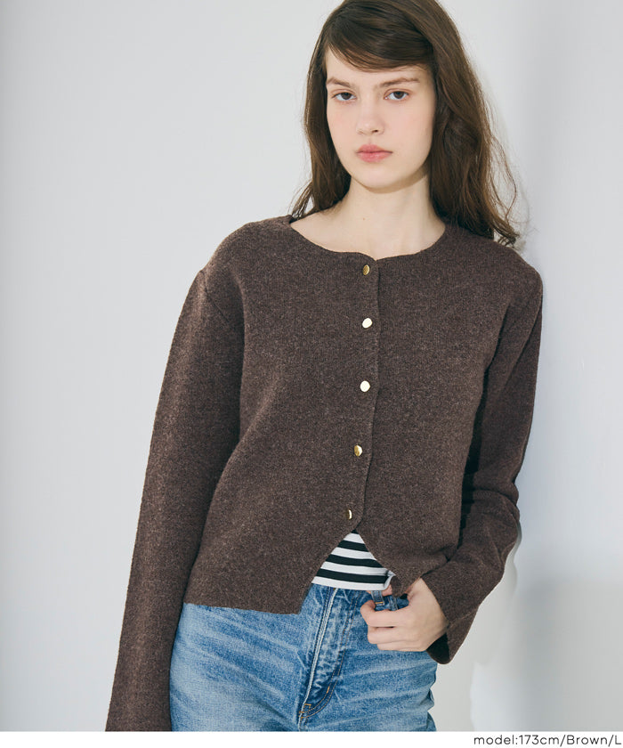 コカ coca 縮絨ニット金釦カーディガン （Gray） Gray