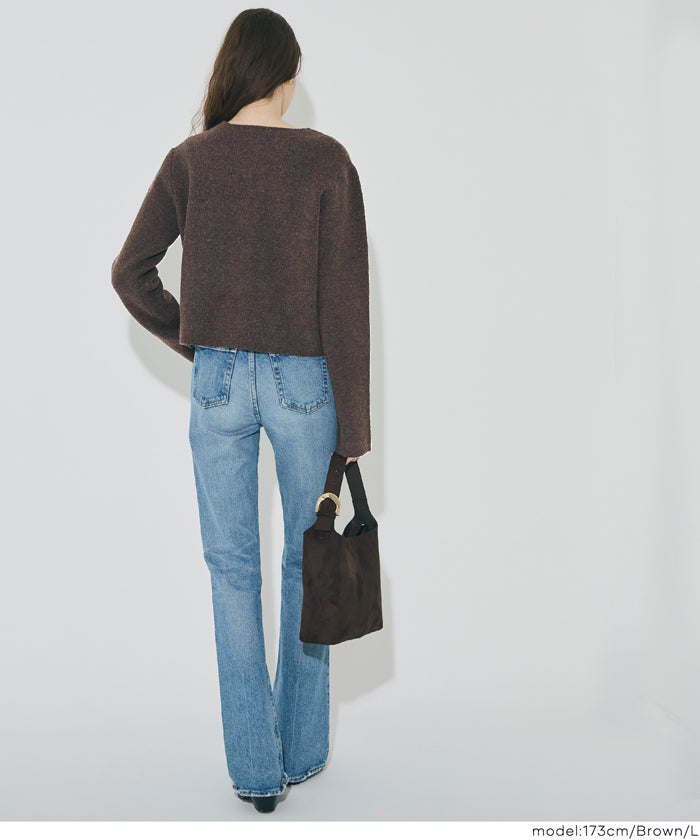 コカ coca 縮絨ニット金釦カーディガン （Gray） Gray