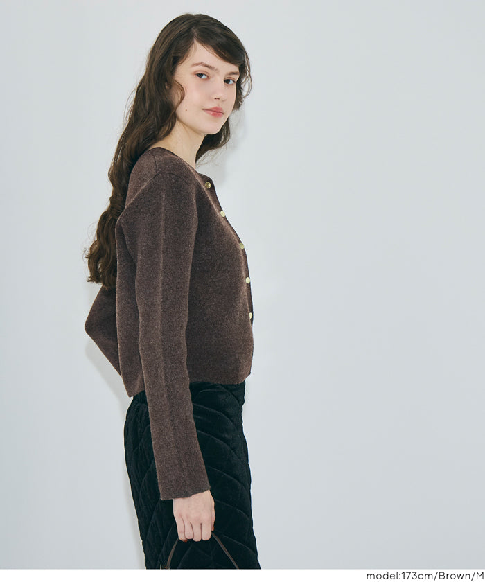 コカ coca 縮絨ニット金釦カーディガン （Gray） Gray