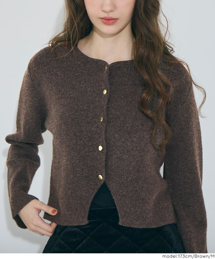 コカ coca 縮絨ニット金釦カーディガン （Gray） Gray