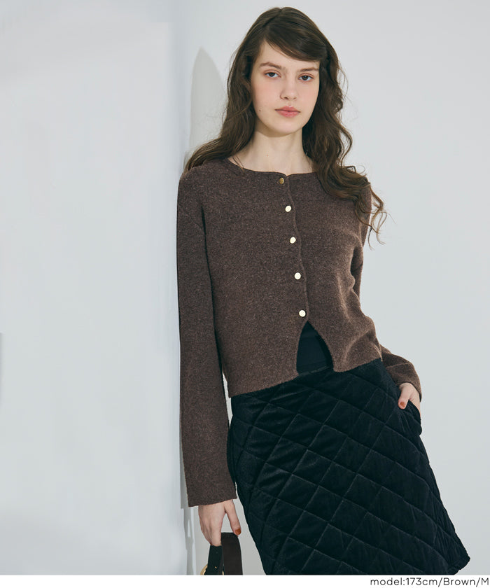 コカ coca 縮絨ニット金釦カーディガン （Gray） Gray