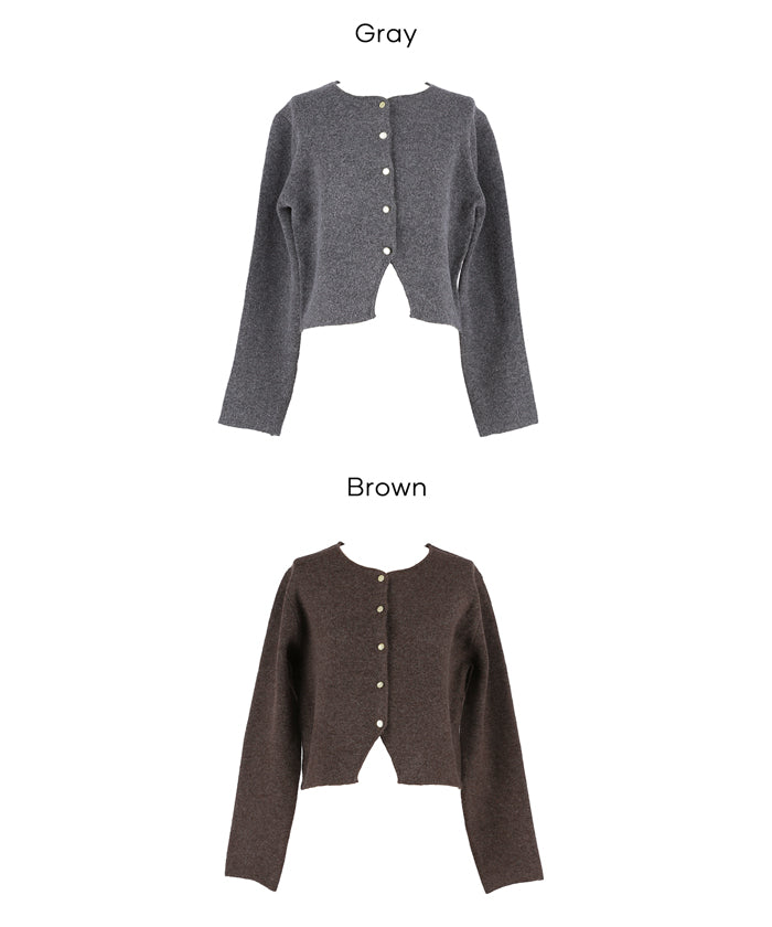 コカ coca 縮絨ニット金釦カーディガン （Gray） Gray