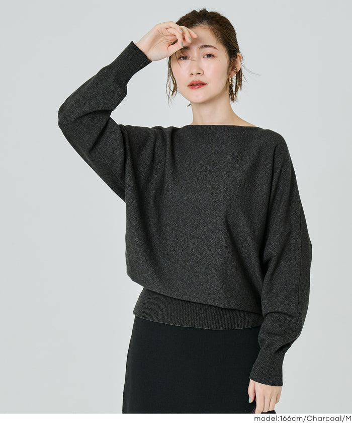 コカ coca ボートネックドルマンニット （Charcoal） Charcoal