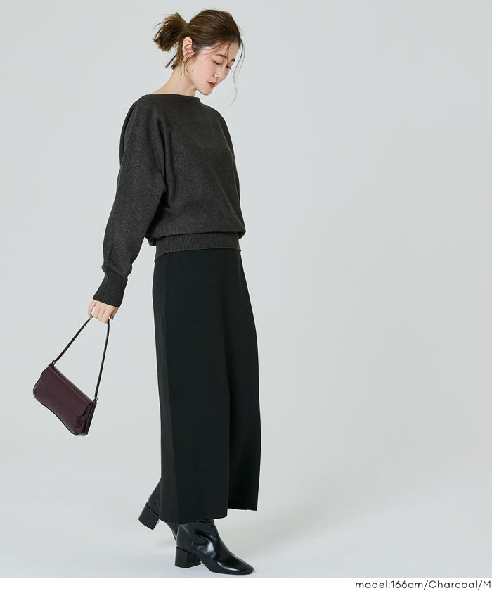 コカ coca ボートネックドルマンニット （Charcoal） Charcoal