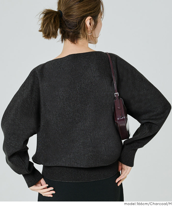 コカ coca ボートネックドルマンニット （Charcoal） Charcoal
