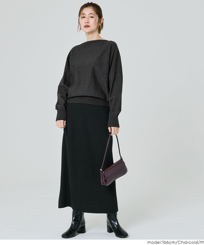 コカ coca ボートネックドルマンニット （Charcoal） Charcoal