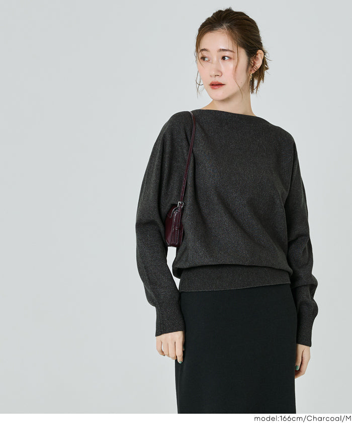コカ coca ボートネックドルマンニット （Charcoal） Charcoal