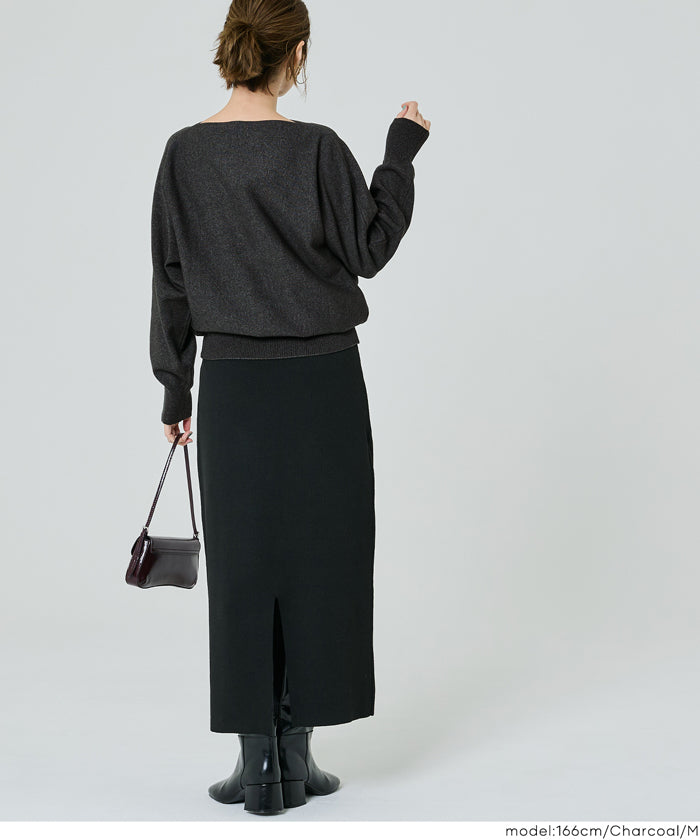 コカ coca ボートネックドルマンニット （Charcoal） Charcoal