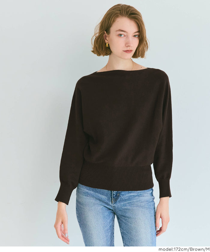 コカ coca ボートネックドルマンニット （Charcoal） Charcoal