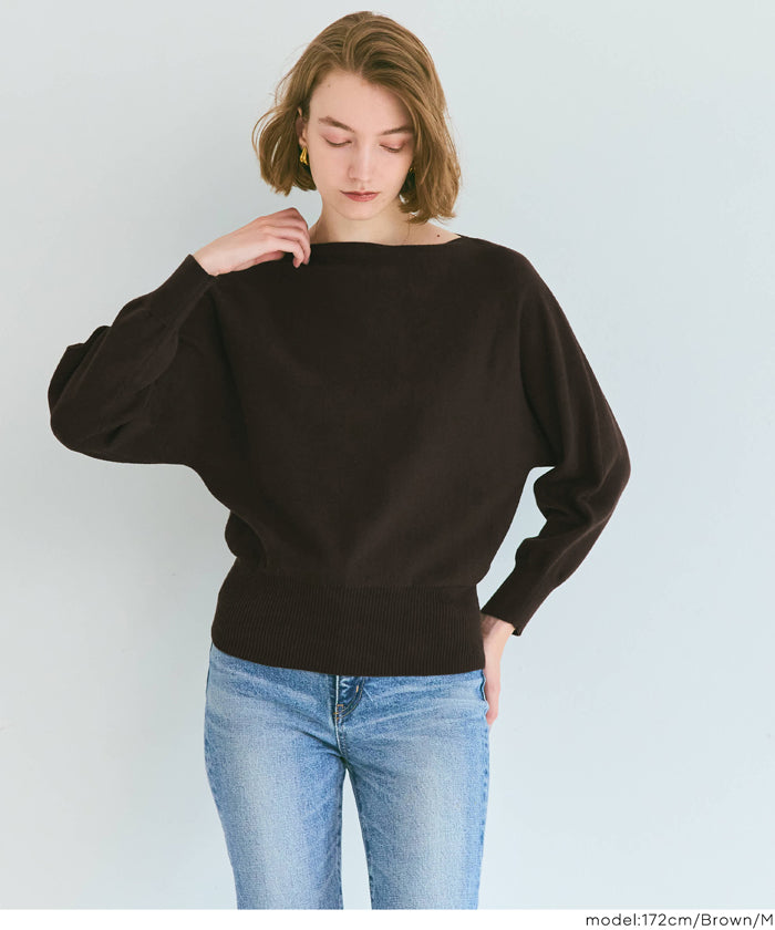 コカ coca ボートネックドルマンニット （Charcoal） Charcoal