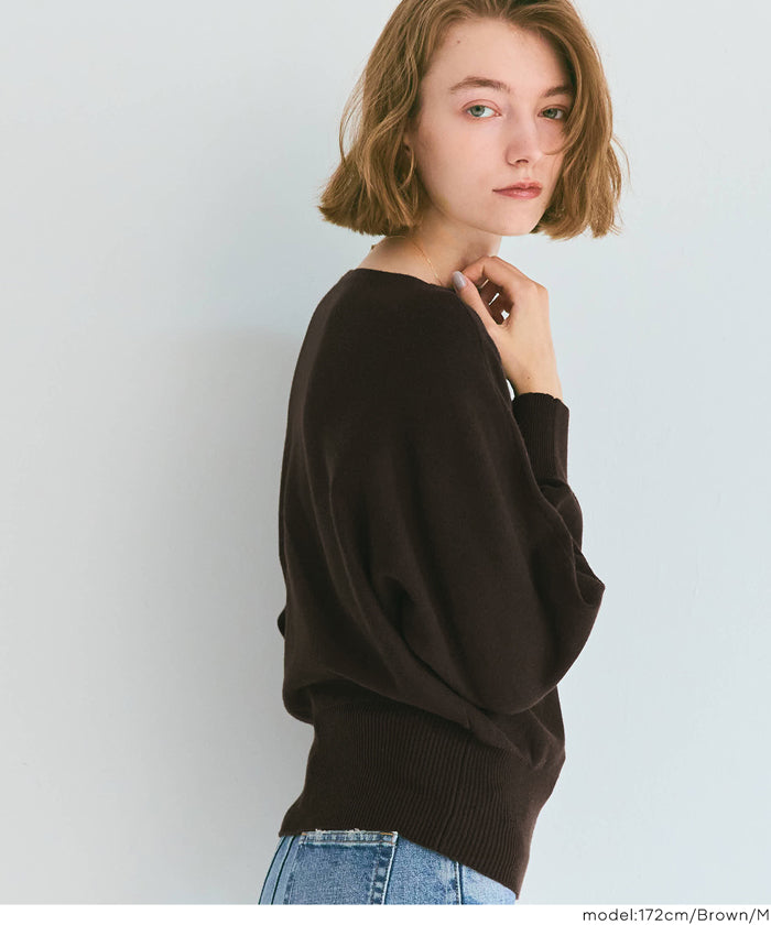 コカ coca ボートネックドルマンニット （Charcoal） Charcoal