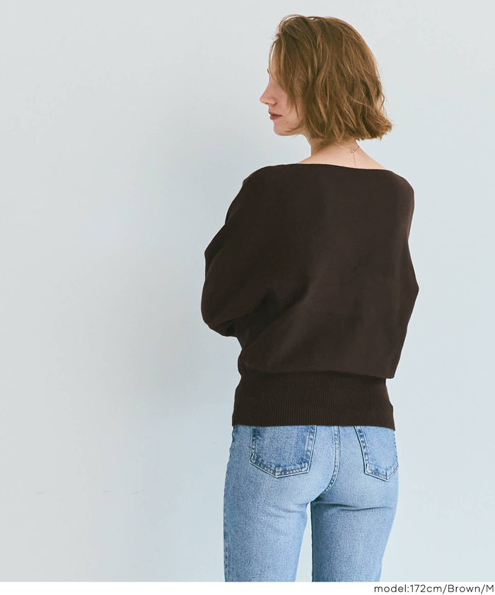 コカ coca ボートネックドルマンニット （Charcoal） Charcoal