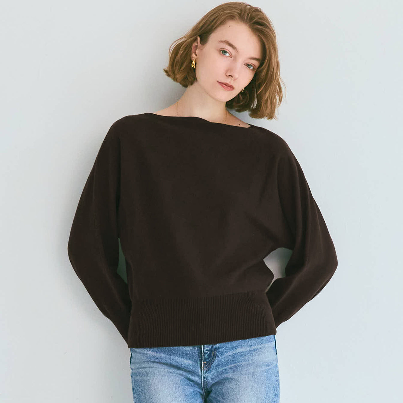 コカ coca ボートネックドルマンニット （Brown） Brown