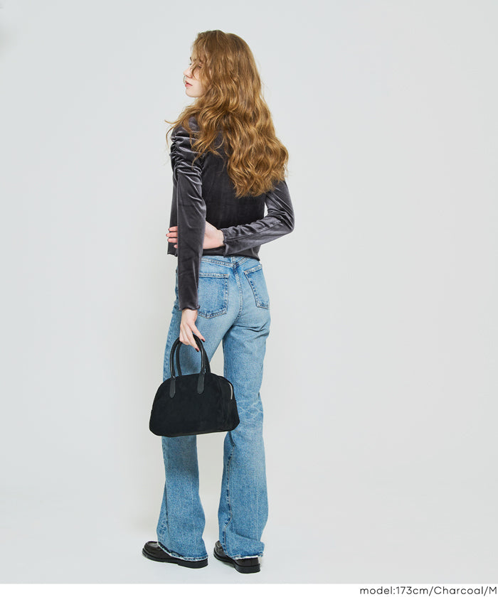 コカ coca ベロアシャーリングトップス （Charcoal） Charcoal