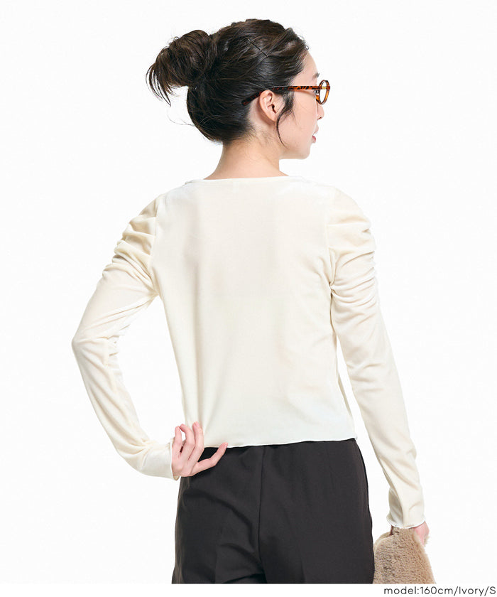 コカ coca ベロアシャーリングトップス （Charcoal） Charcoal