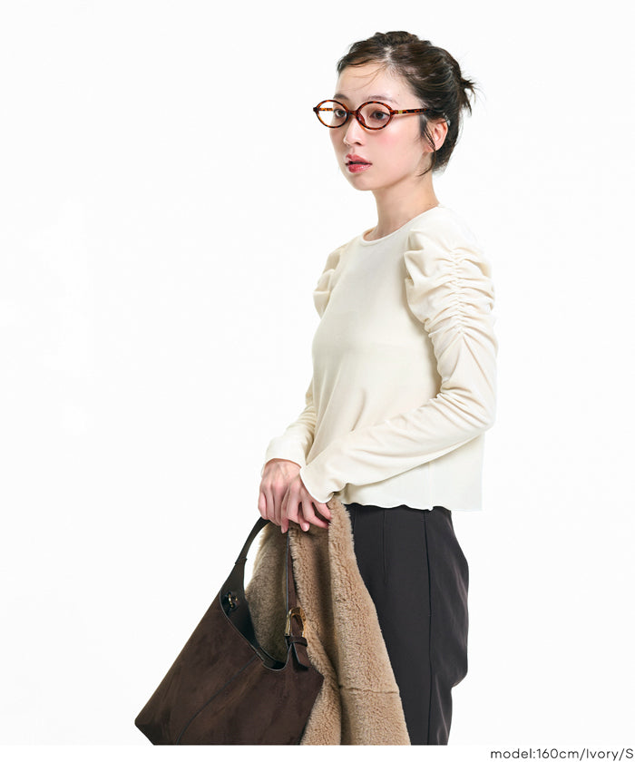 コカ coca ベロアシャーリングトップス （Charcoal） Charcoal