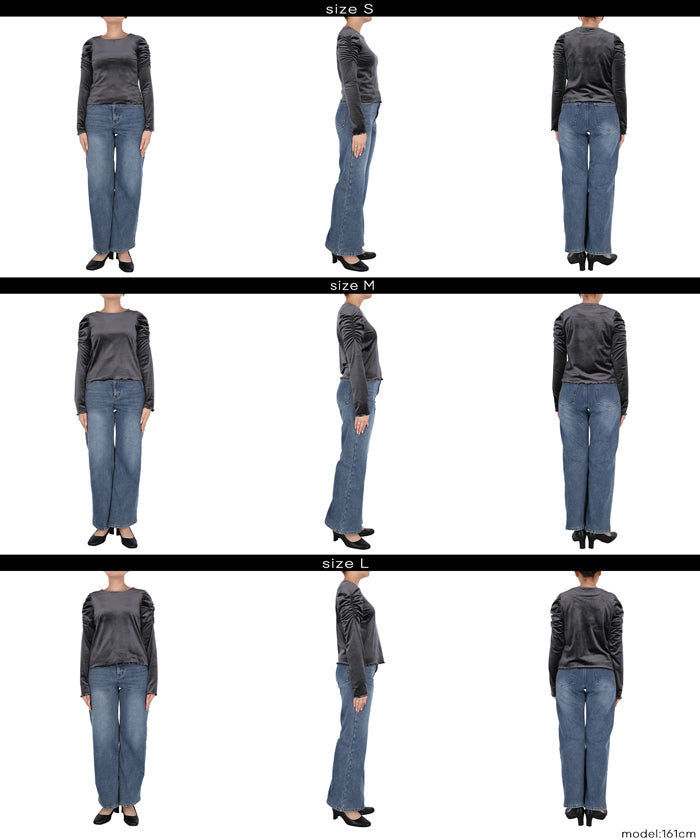 コカ coca ベロアシャーリングトップス （Charcoal） Charcoal