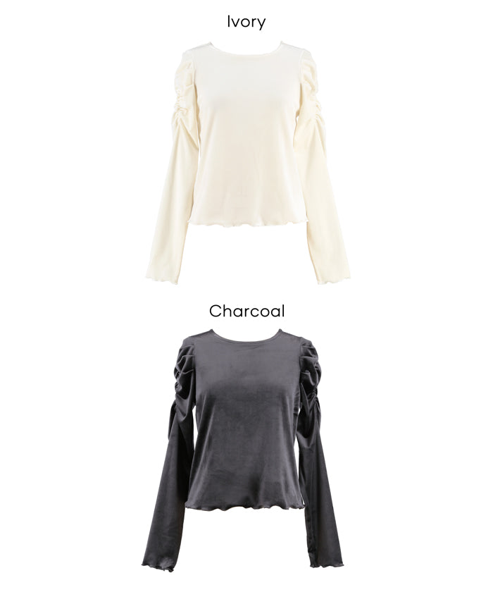 コカ coca ベロアシャーリングトップス （Charcoal） Charcoal
