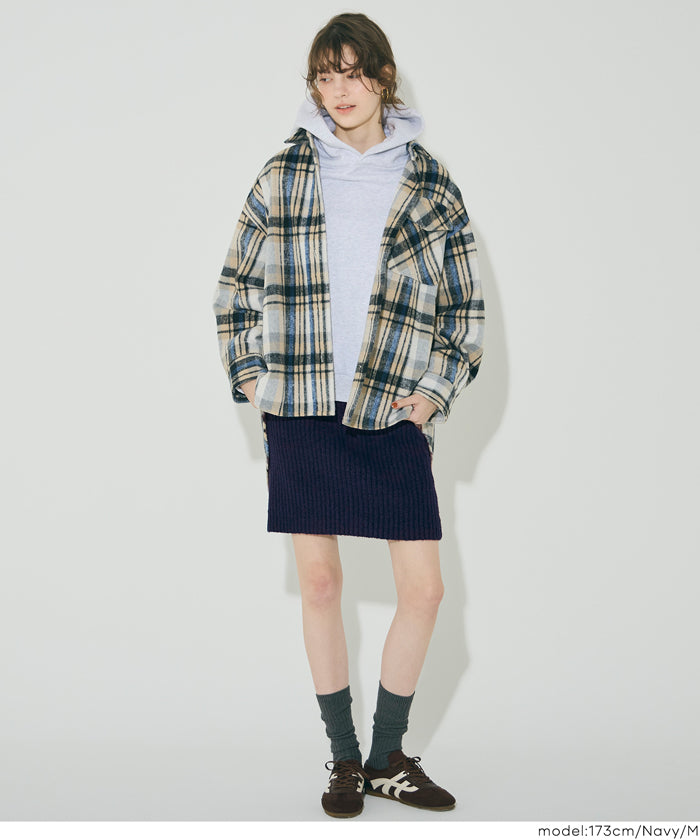 コカ coca 縮絨ニットミニスカート （Navy） Navy