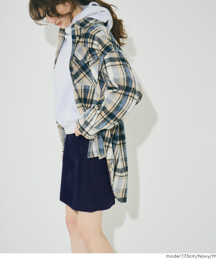 コカ coca 縮絨ニットミニスカート （Navy） Navy