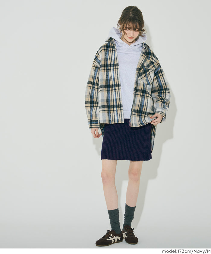 コカ coca 縮絨ニットミニスカート （Navy） Navy