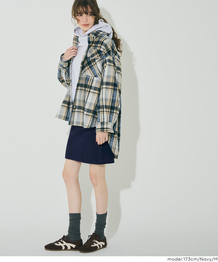 コカ coca 縮絨ニットミニスカート （Navy） Navy