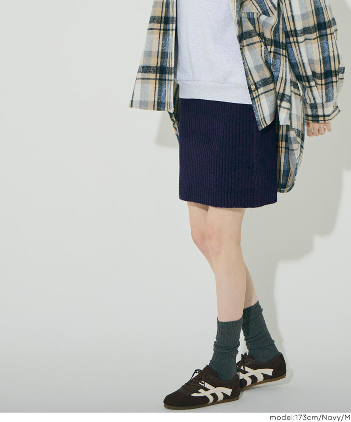 コカ coca 縮絨ニットミニスカート （Navy） Navy