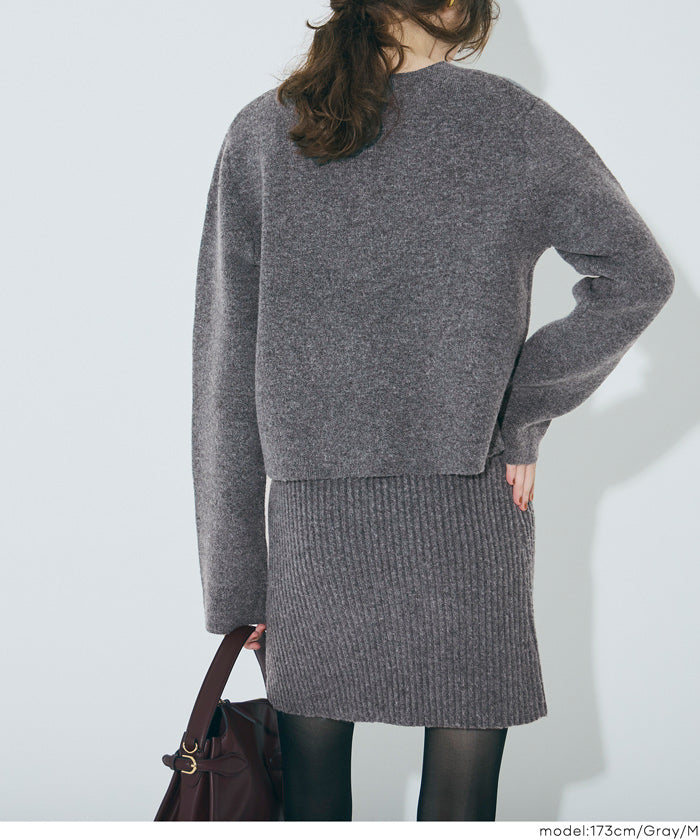 コカ coca 縮絨ニットミニスカート （Navy） Navy