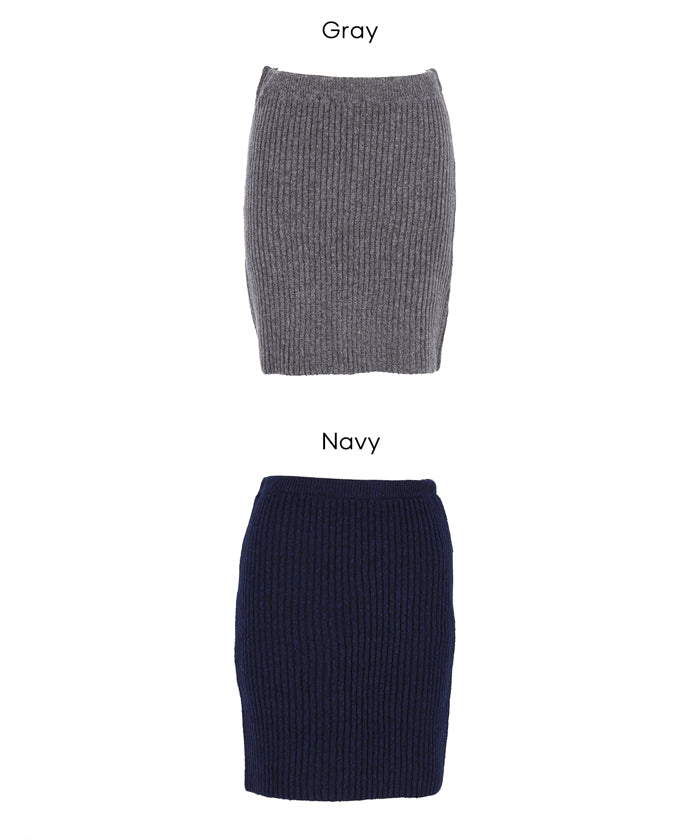 コカ coca 縮絨ニットミニスカート （Navy） Navy