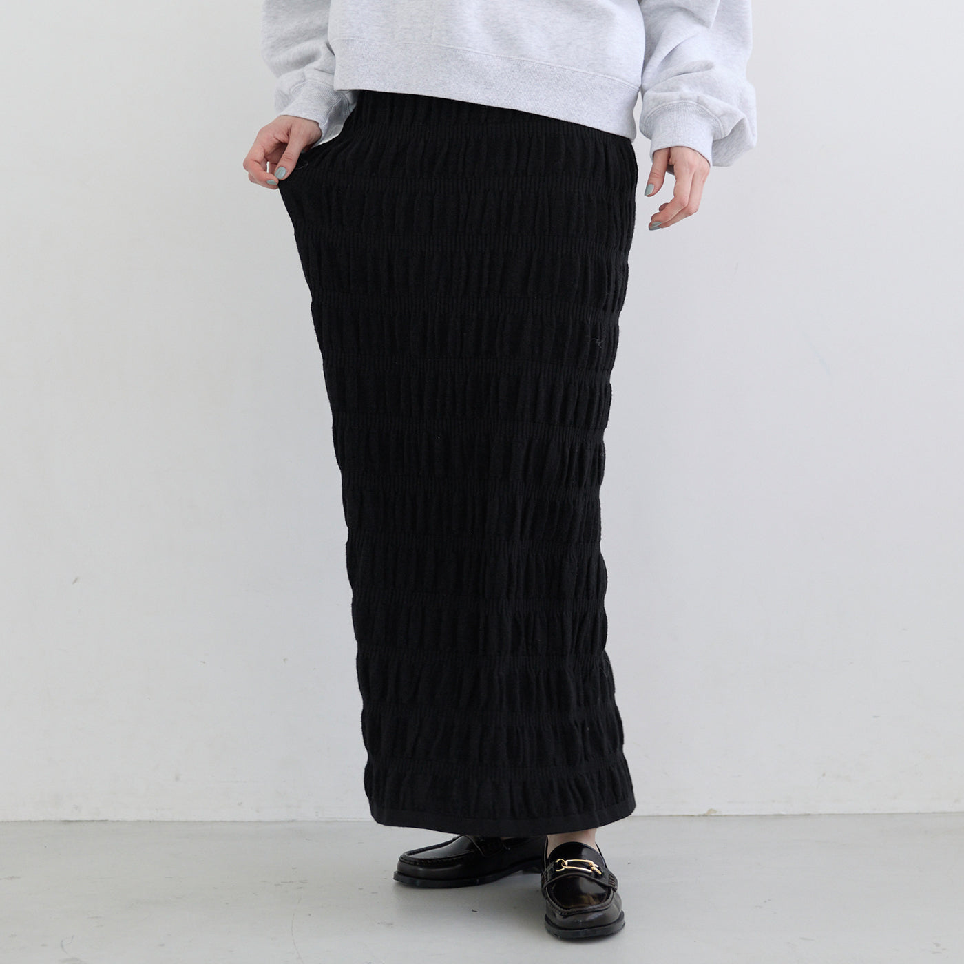 コカ coca シャーリングニットスカート （Black） Black