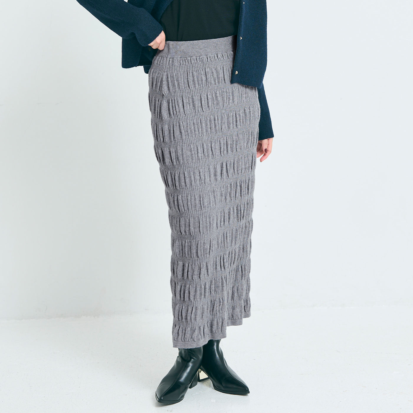 コカ coca シャーリングニットスカート （Gray） Gray