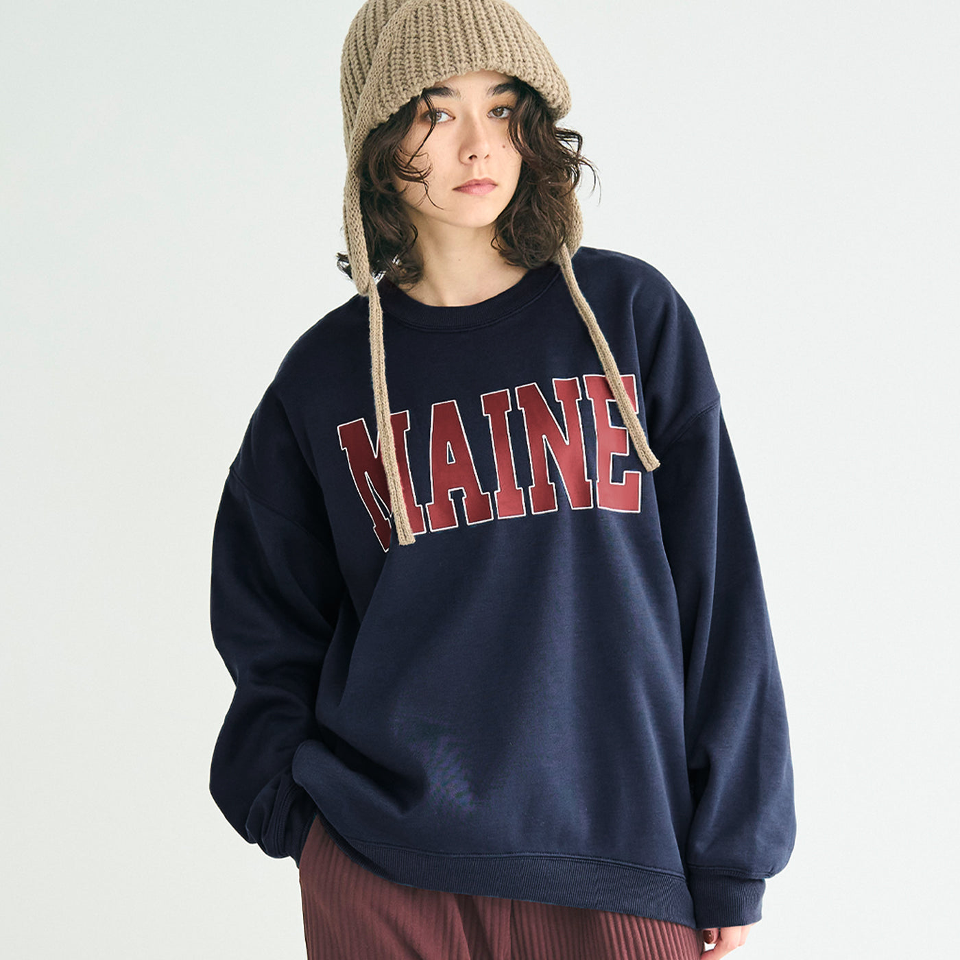 コカ coca 裏起毛プリントスウェット （Navy） Navy