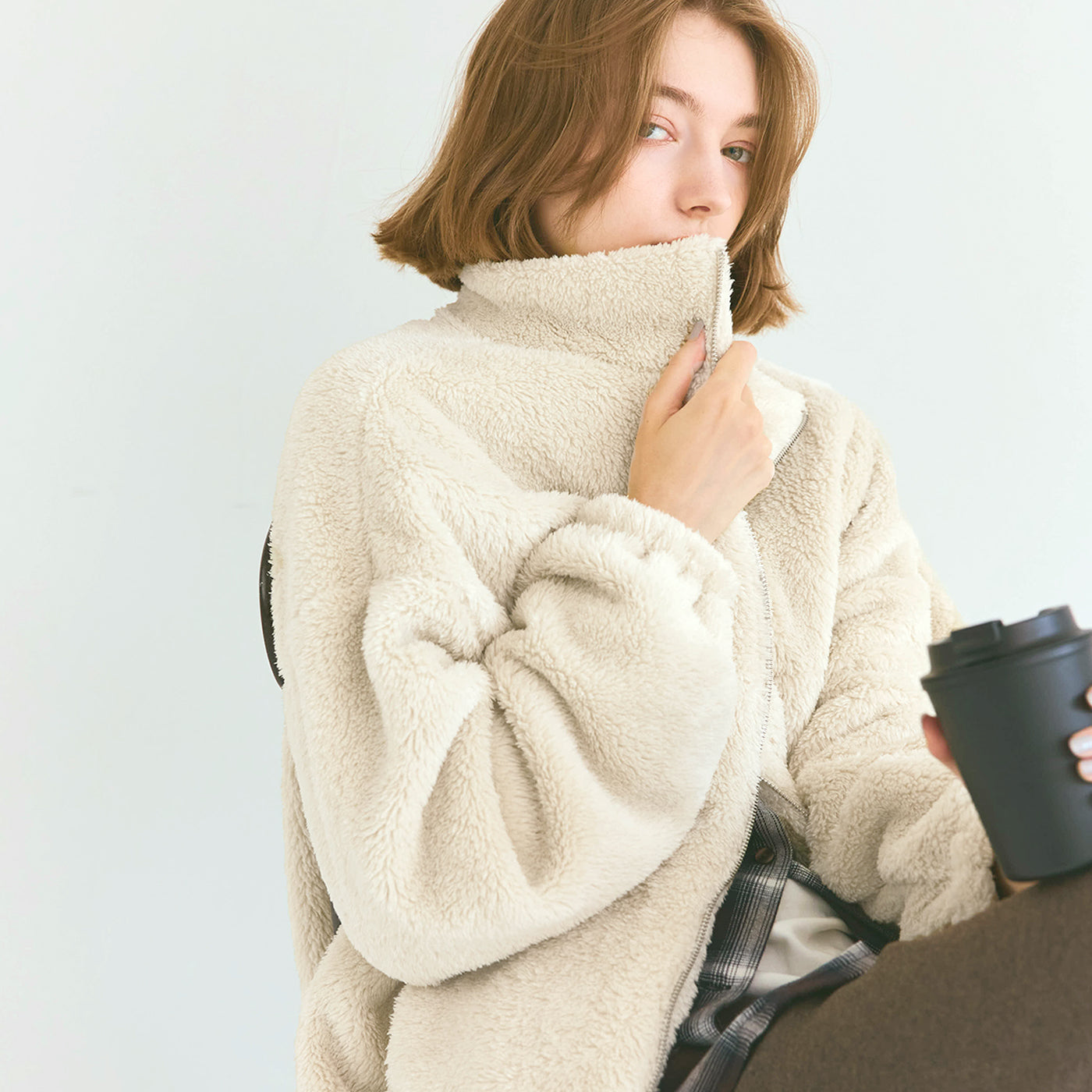 コカ coca フリースジップアップジャケット （Lt.beige） Lt.beige