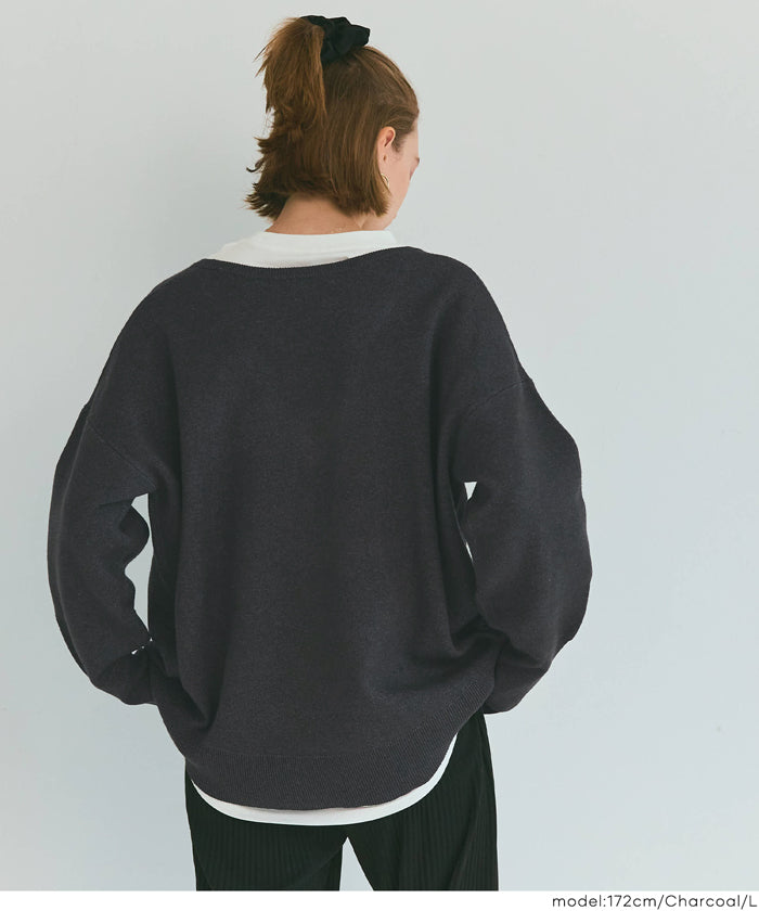 コカ coca ディープVネックニットトップス （Khaki） Khaki