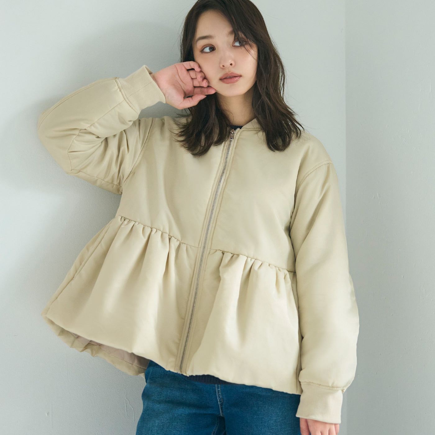 コカ coca ペプラムヘムMA-1 （Lt.beige） Lt.beige